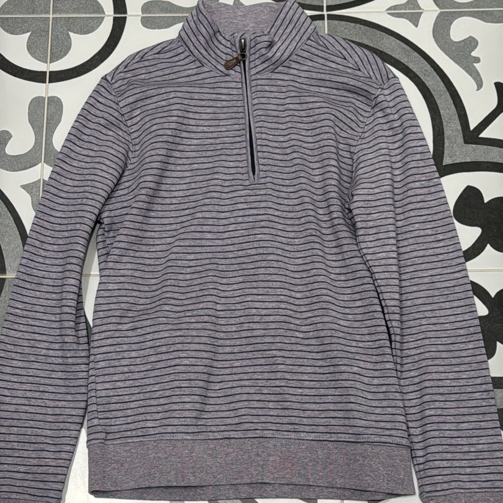 Boys Striped Gray 1/4 zip
